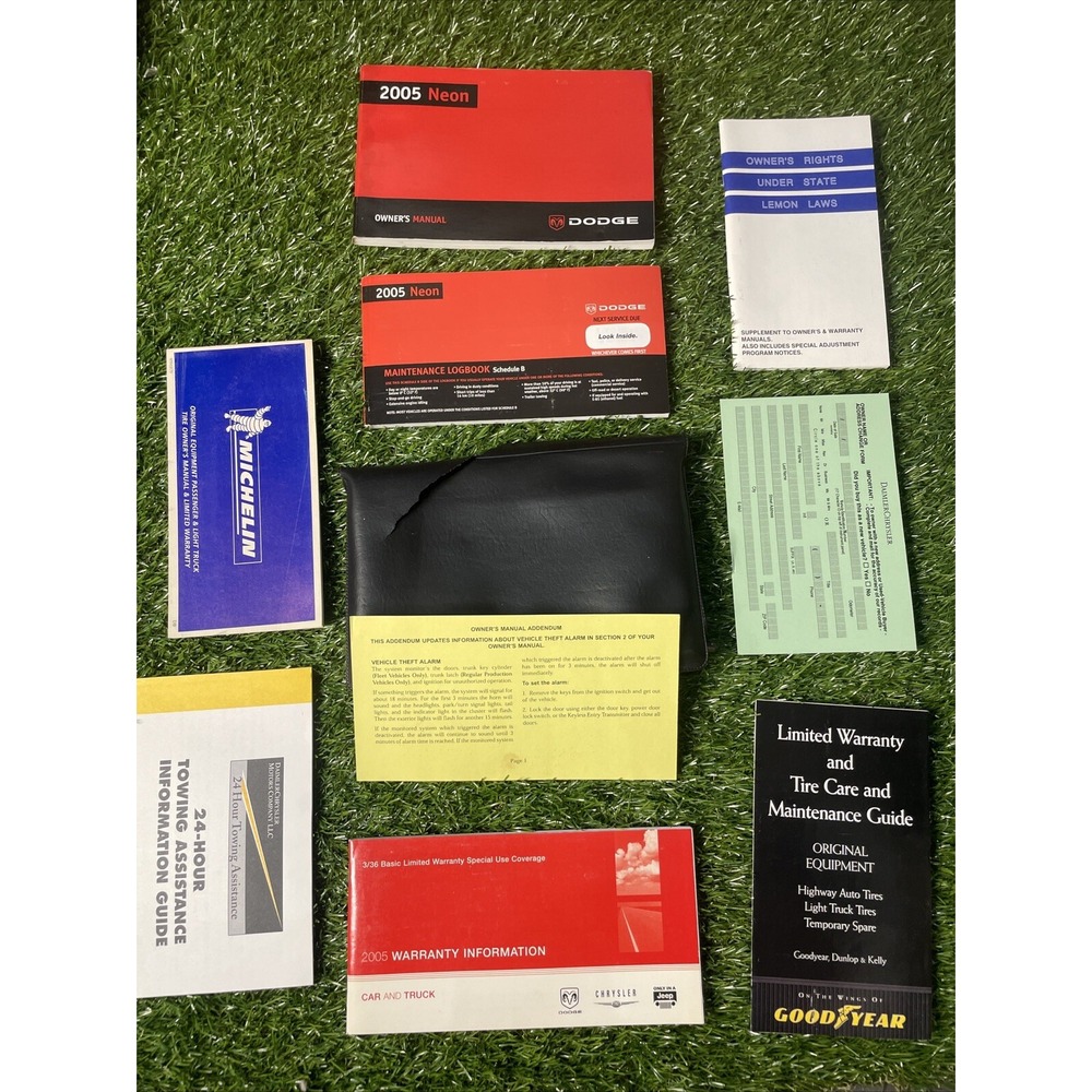 2005 Dodge Neon Owners Manual Handbook Set Complete OEM A03B66003
